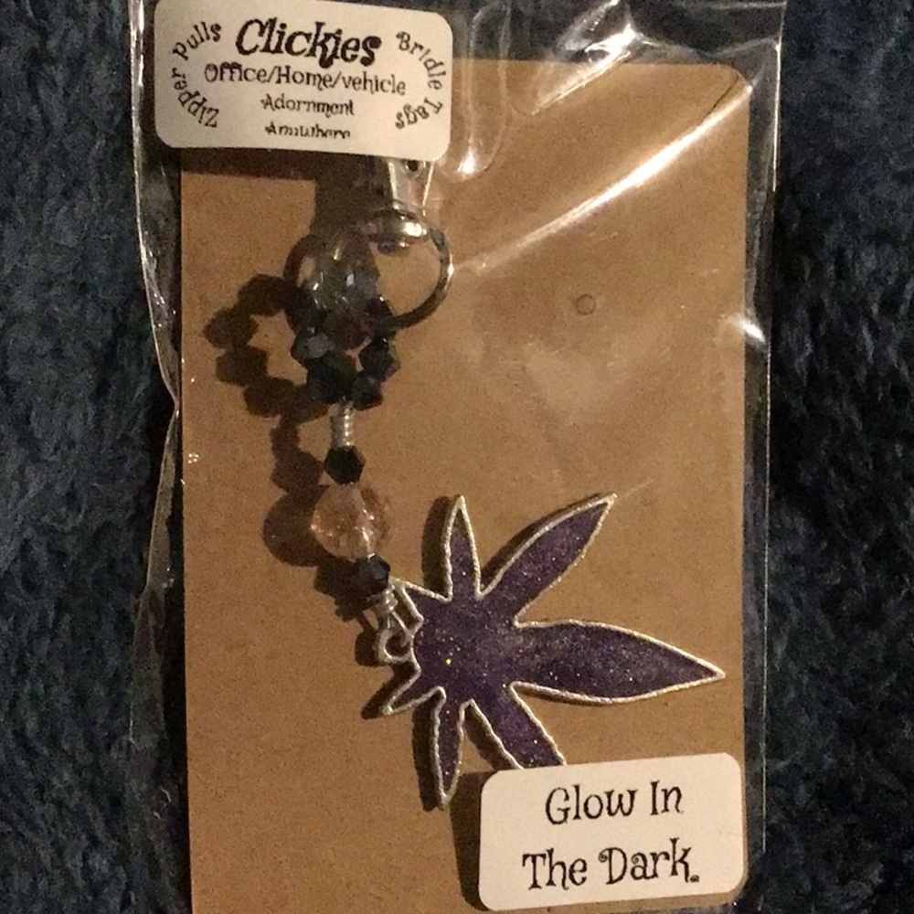 Beautiful handmade pot leaf keychain
